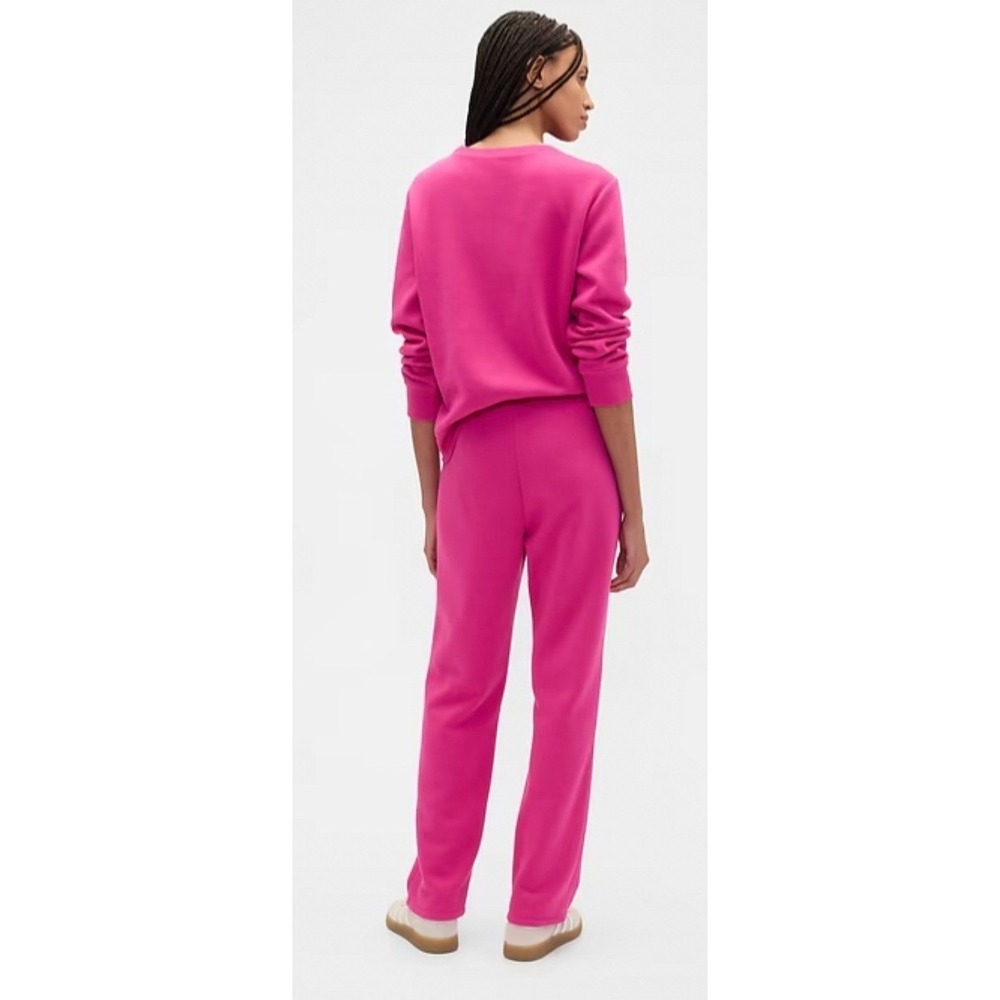 GAP‎ Pink Fleece Sweatpants Relaxed Straight Leg Lounge NWT Women L - Picture 7 of 7